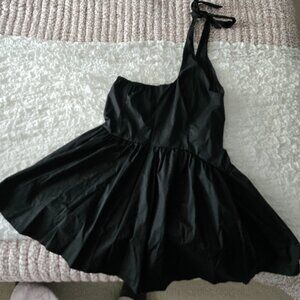 NWT 1 shoulder black mini dress